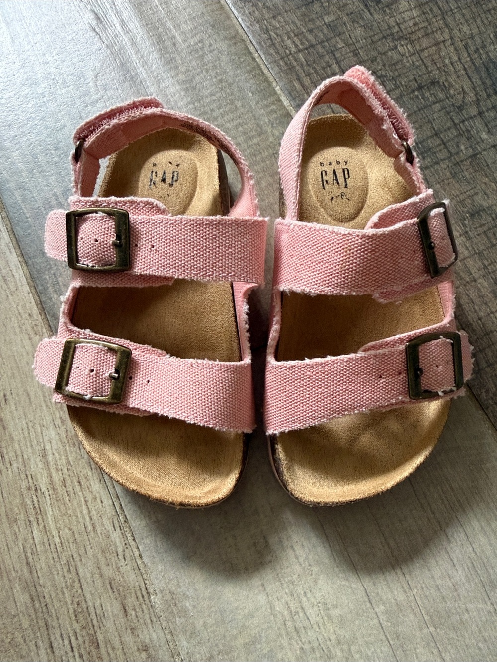 GAP Pink Canvas Adjustable Buckle Kids Sandals